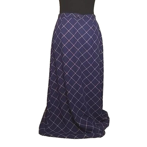 Pendleton NWT Women's navy blue Plaid Maxi modest Lined skirt size 8 T35 - Picture 2 of 7